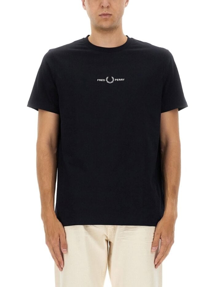 FRED PERRY T-SHIRT WITH EMBROIDERED LOGO