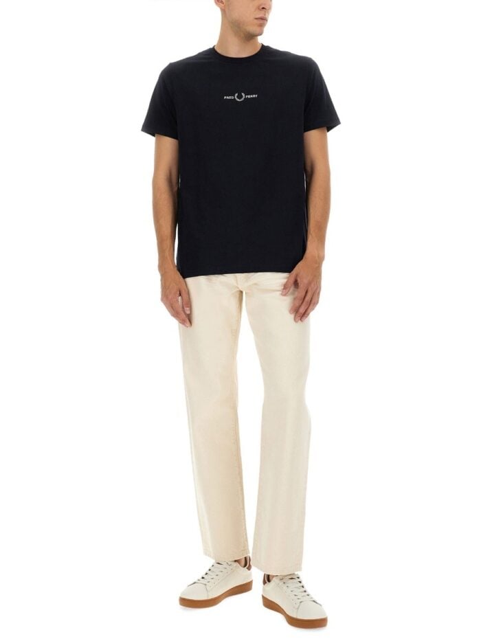 FRED PERRY T-SHIRT WITH EMBROIDERED LOGO