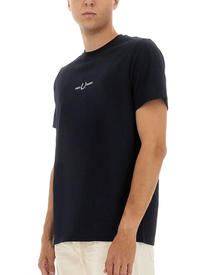 FRED PERRY T-SHIRT WITH EMBROIDERED LOGO