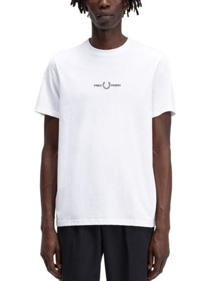 FRED PERRY T-SHIRT WITH LOGO EMBROIDERY