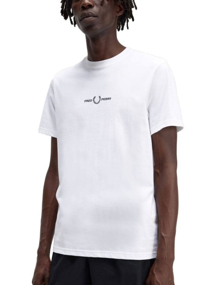 FRED PERRY T-SHIRT WITH LOGO EMBROIDERY