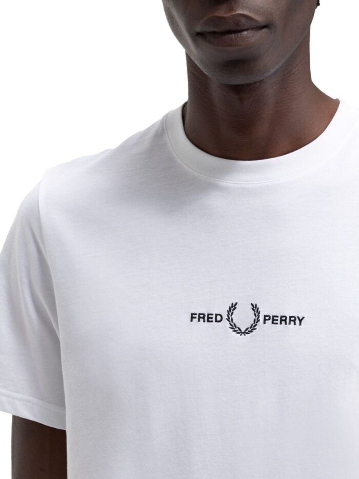 FRED PERRY T-SHIRT WITH LOGO EMBROIDERY