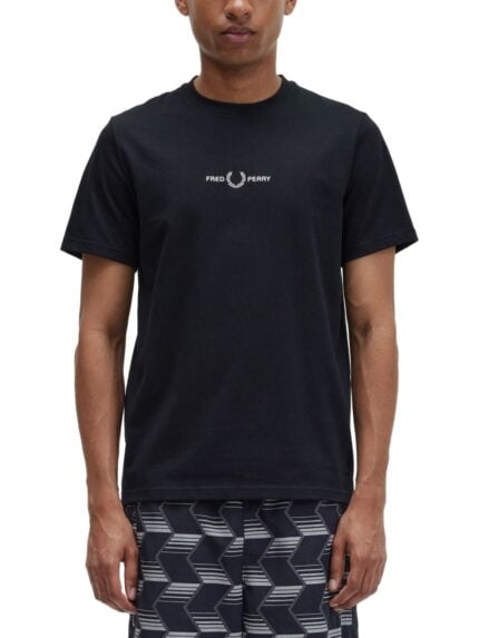FRED PERRY T-SHIRT WITH LOGO EMBROIDERY