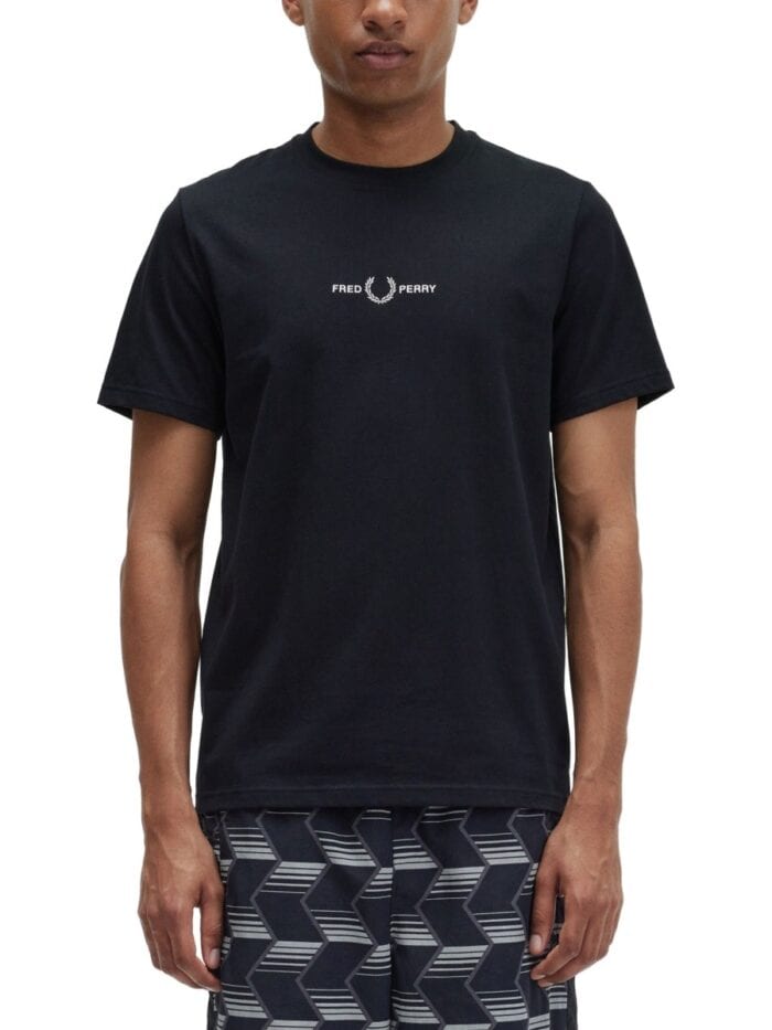 FRED PERRY T-SHIRT WITH LOGO EMBROIDERY