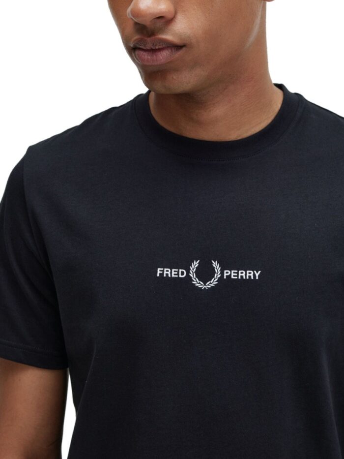 FRED PERRY T-SHIRT WITH LOGO EMBROIDERY