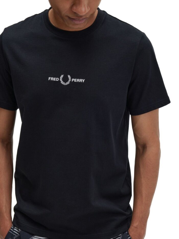 FRED PERRY T-SHIRT WITH LOGO EMBROIDERY