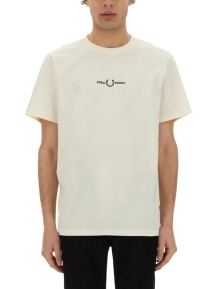 FRED PERRY T-SHIRT WITH LOGO EMBROIDERY