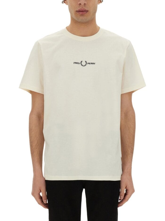 FRED PERRY T-SHIRT WITH LOGO EMBROIDERY