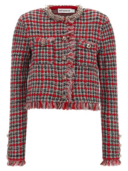 SELF PORTRAIT Fringed Knit Jacket