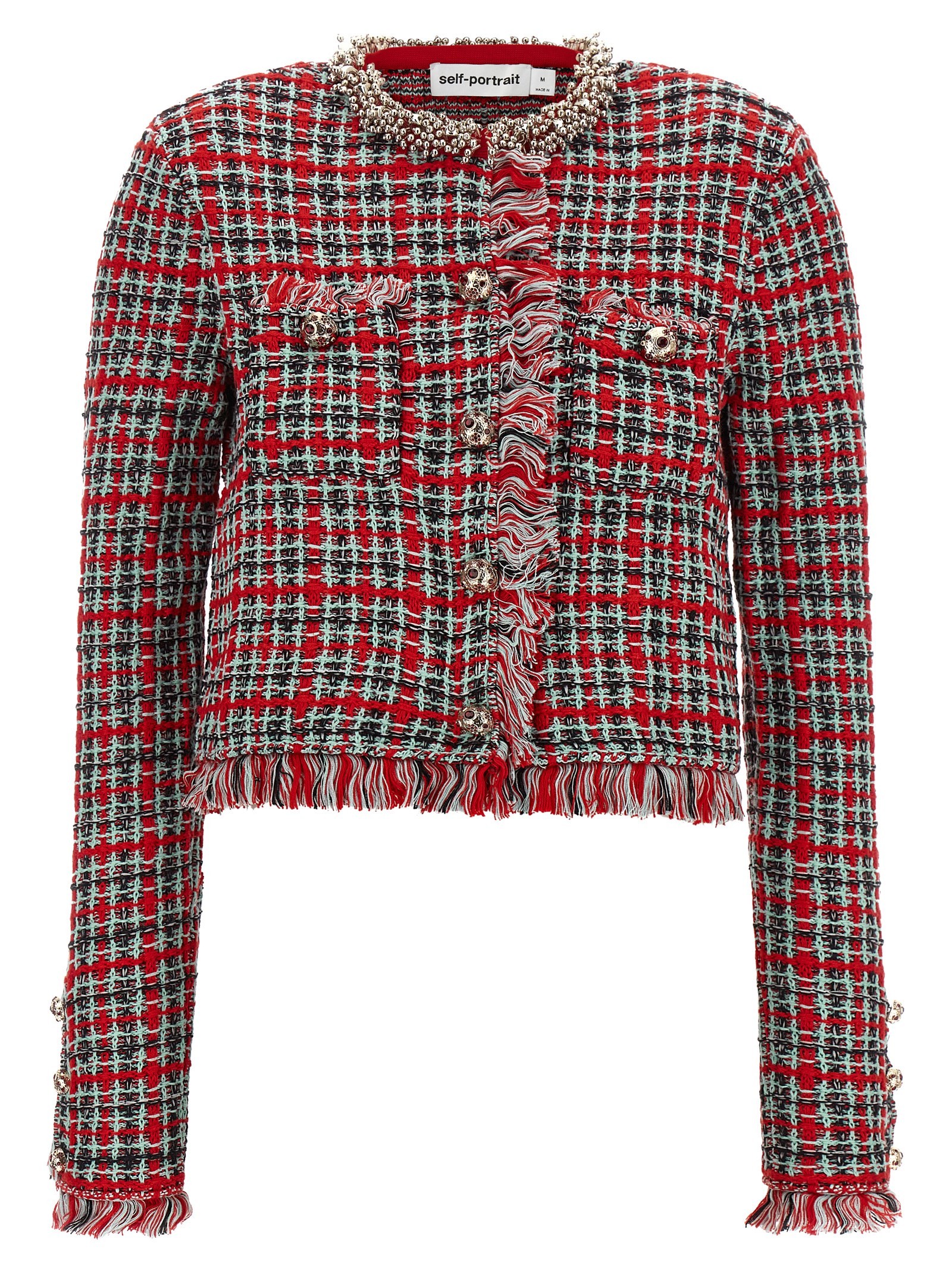 SELF PORTRAIT Fringed Knit Jacket