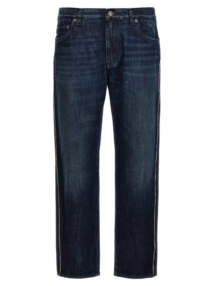 dolce & gabbana fringed stitching jeans Dolce & Gabbana Fringed Stitching Jeans