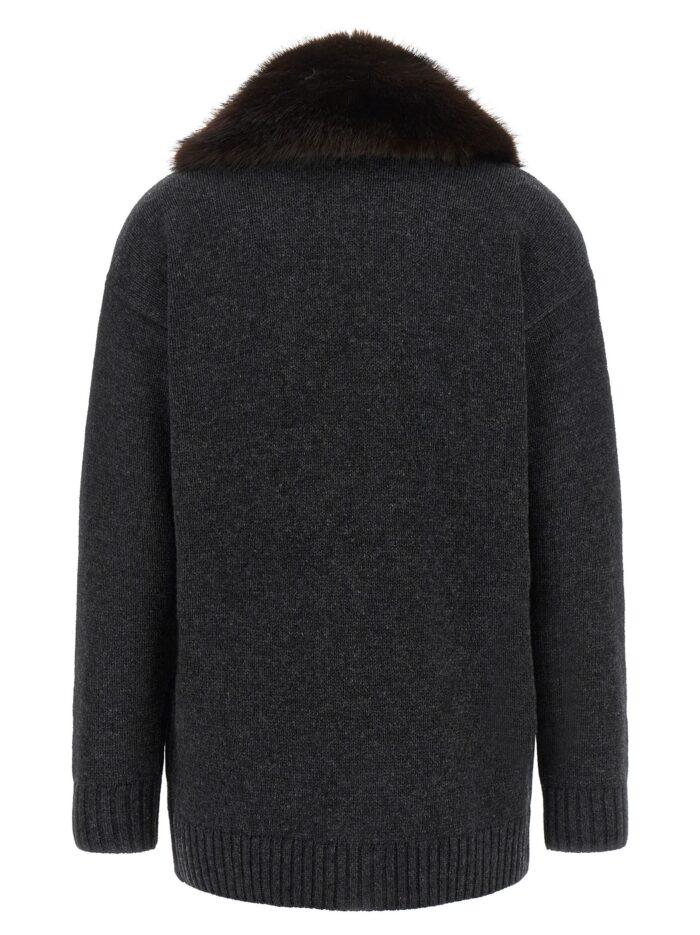 LAUREN RALPH LAUREN Fur Insert Cardigan