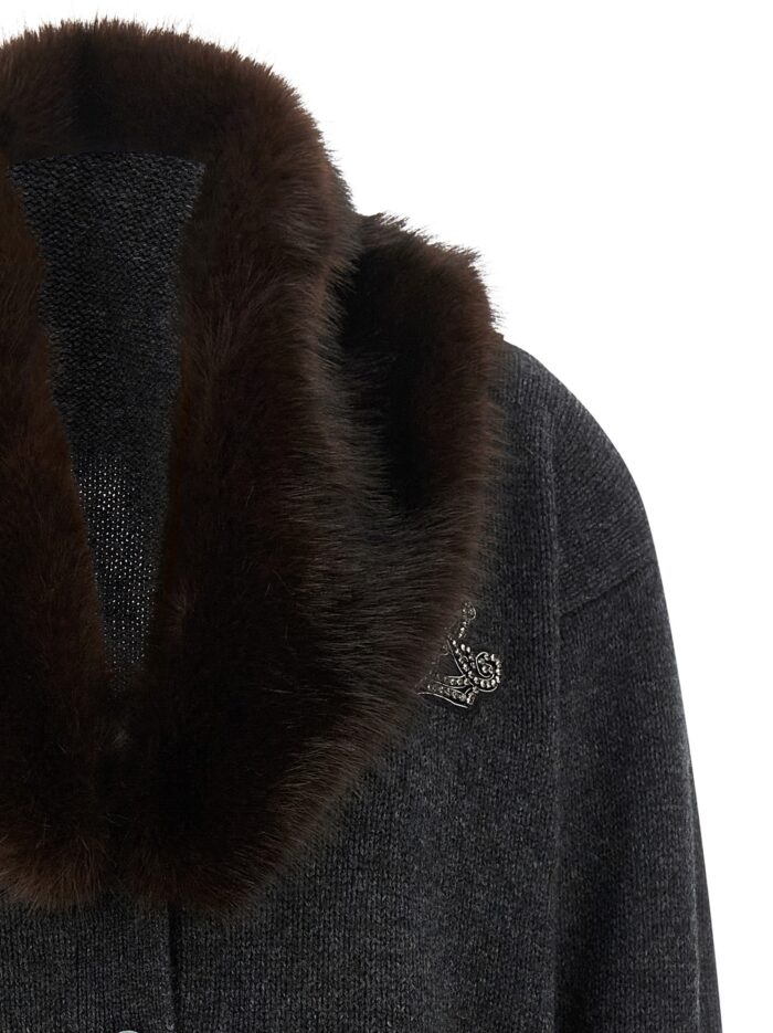 LAUREN RALPH LAUREN Fur Insert Cardigan