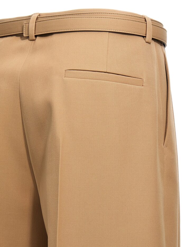 JIL SANDER Gabardine Belt Pants
