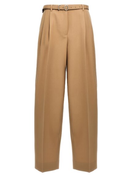 JIL SANDER Gabardine Belt Pants