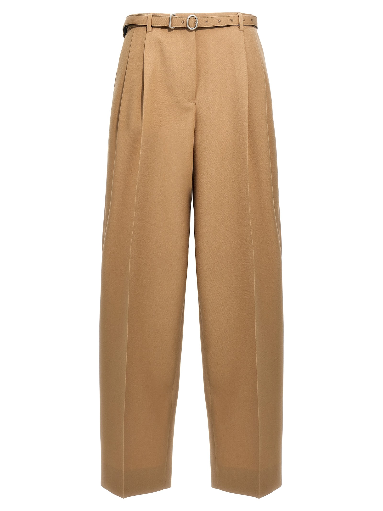 JIL SANDER Gabardine Belt Pants