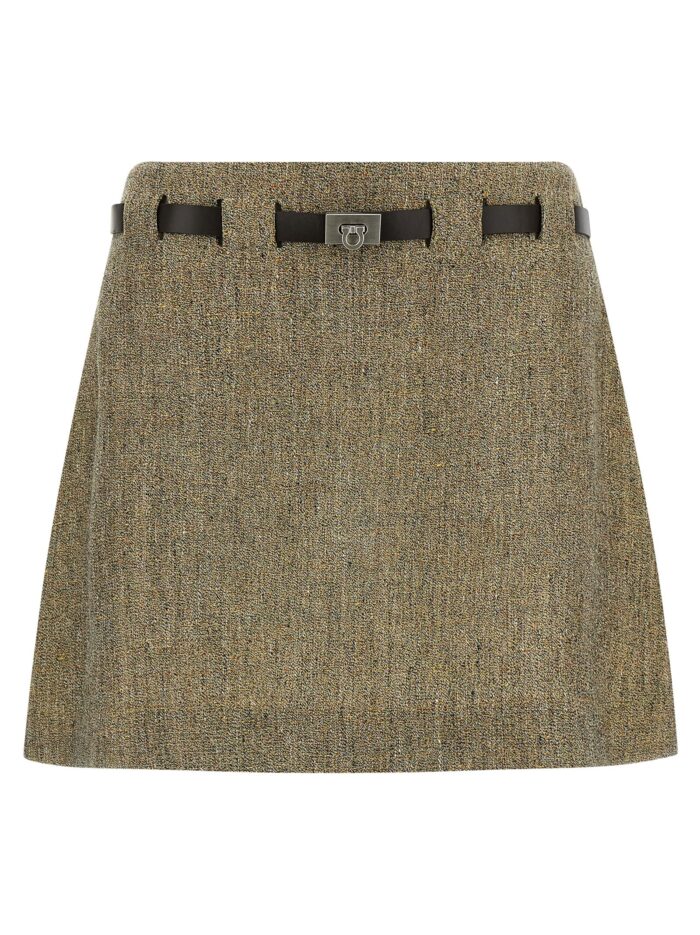 ferragamo 'gancini' belt skirt Ferragamo 'Gancini' Belt Skirt