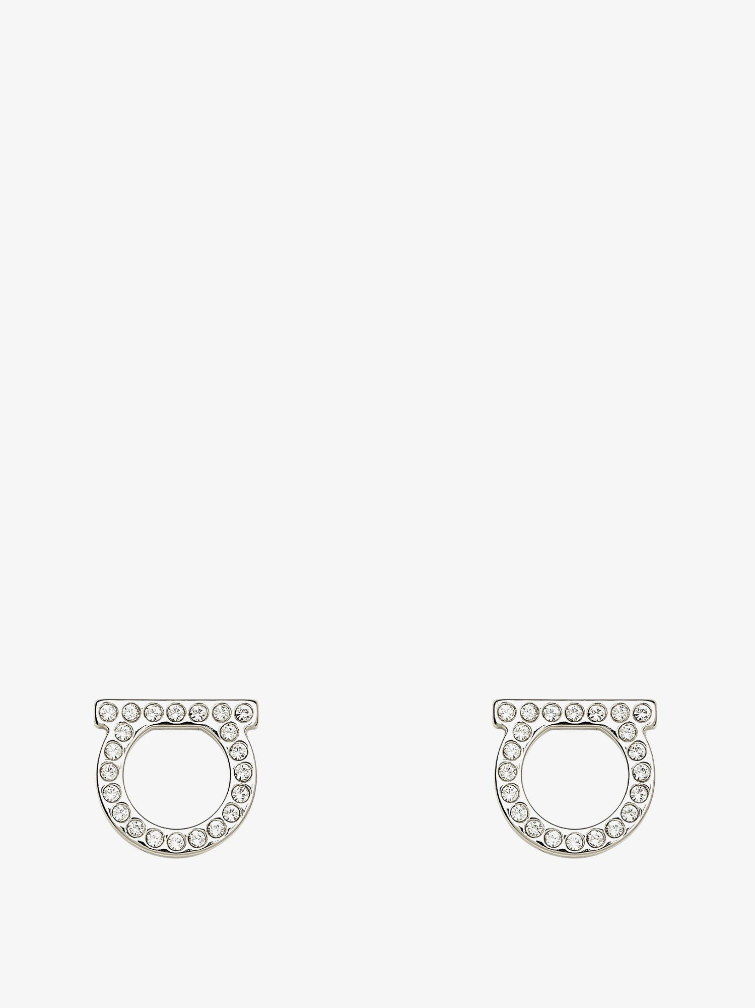 Ferragamo Gancini Crystals Brass Earrings