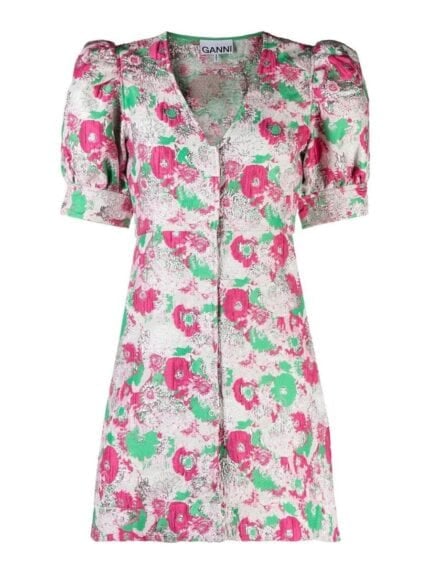GANNI 3D JACQUARD MINI DRESS