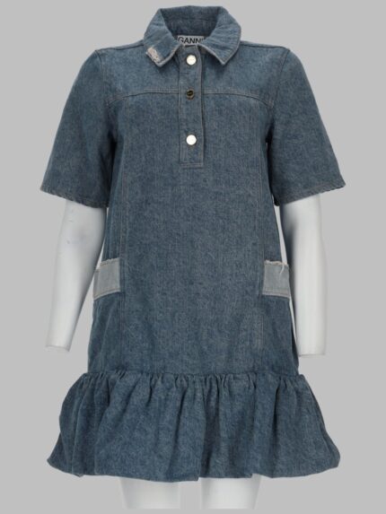 GANNI ABITO IN DENIM PATCHWORK