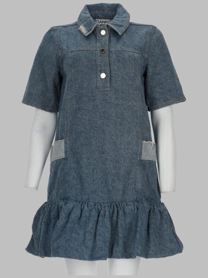 ganni abito in denim patchwork GANNI ABITO IN DENIM PATCHWORK