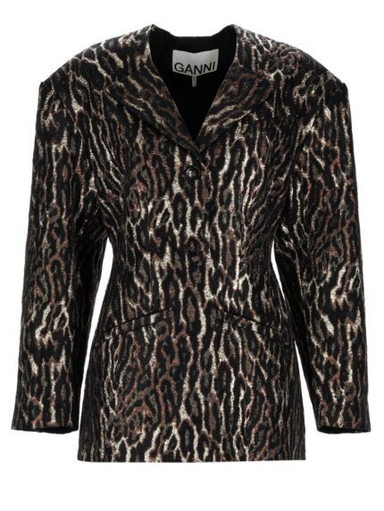 GANNI ANIMAL PRINT BLAZER