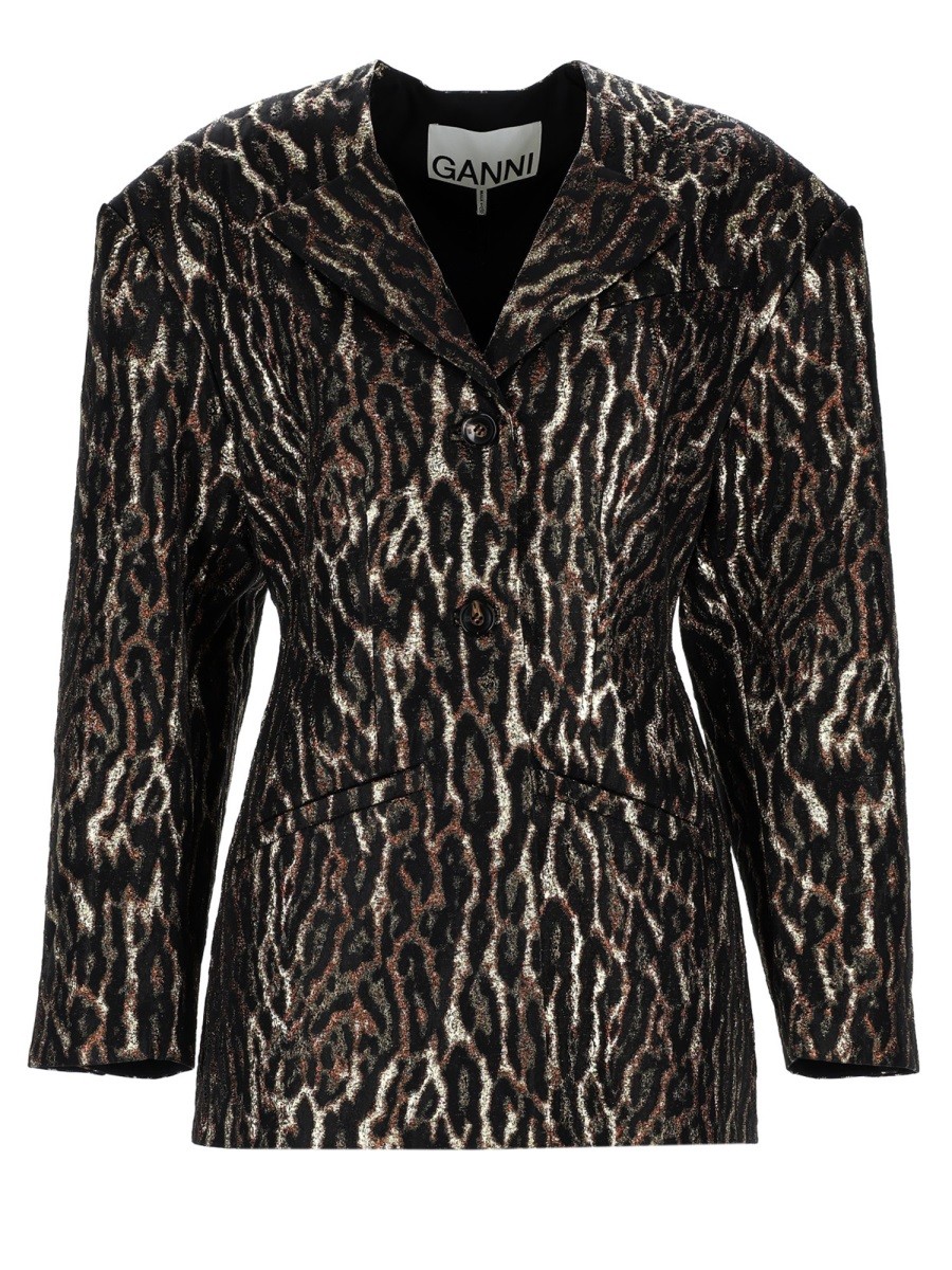 GANNI ANIMAL PRINT BLAZER