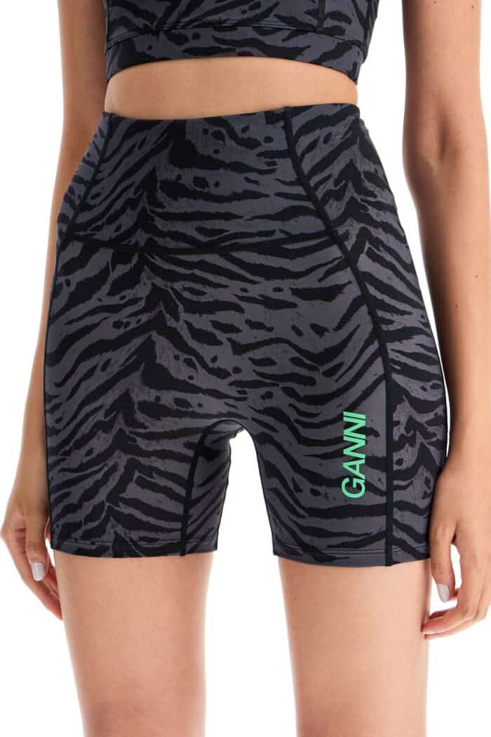 GANNI Animal Print Sports Shorts