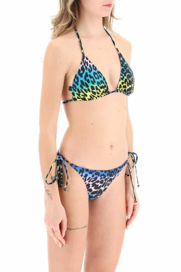 Ganni Animalier Bikini Top