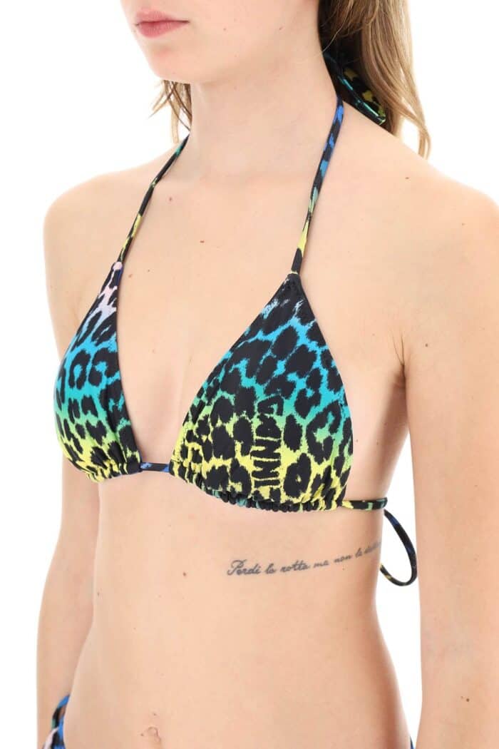 Ganni Animalier Bikini Top