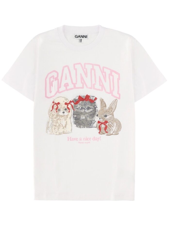 GANNI "ANIMALS" T-SHIRT