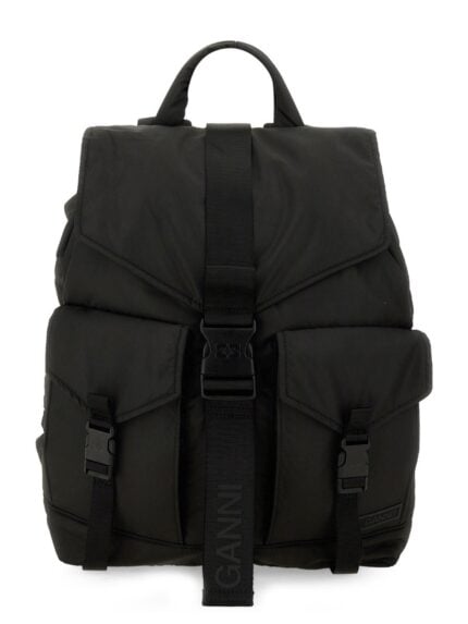 GANNI BACKPACK WITH LOGO