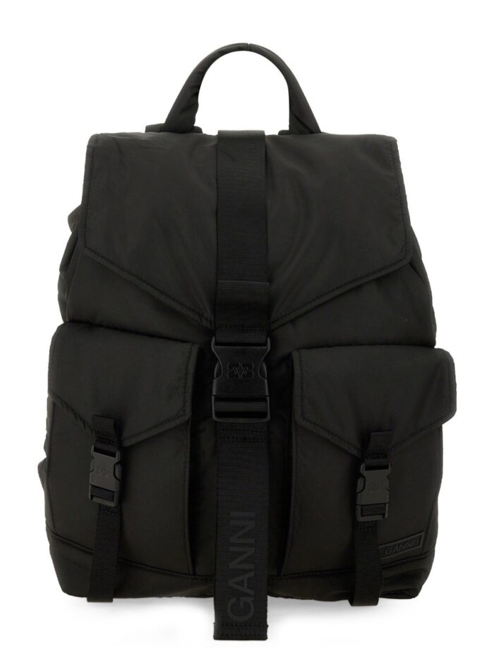 GANNI BACKPACK WITH LOGO