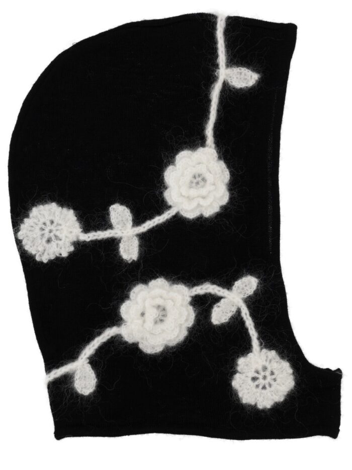 ganni balaclava with embroidered flowers GANNI BALACLAVA WITH EMBROIDERED FLOWERS
