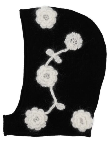 GANNI BALACLAVA WITH EMBROIDERED FLOWERS