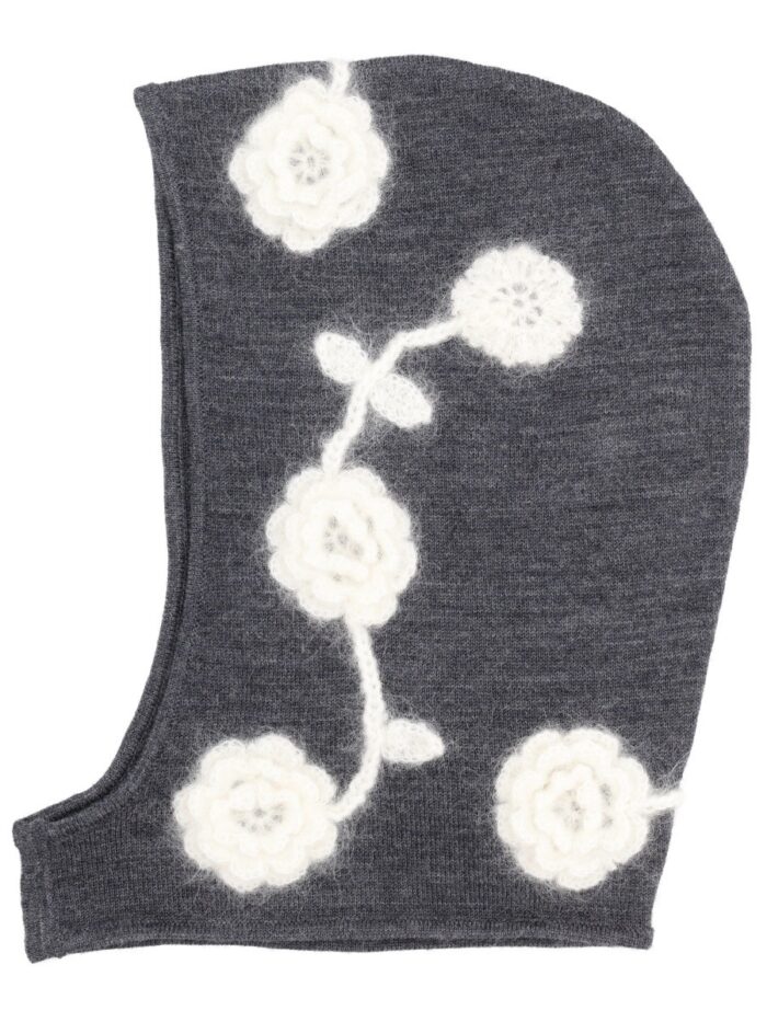 GANNI BALAKLAVA WITH CROCHETED FLOWERS