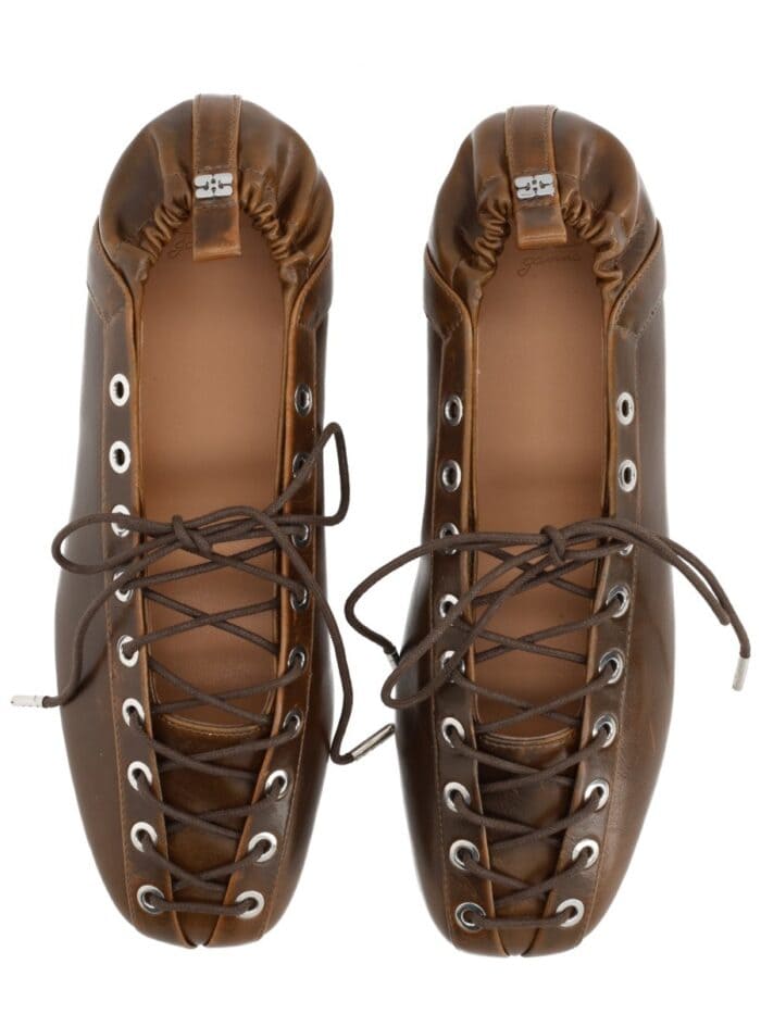 ganni ballerina with laces GANNI BALLERINA WITH LACES