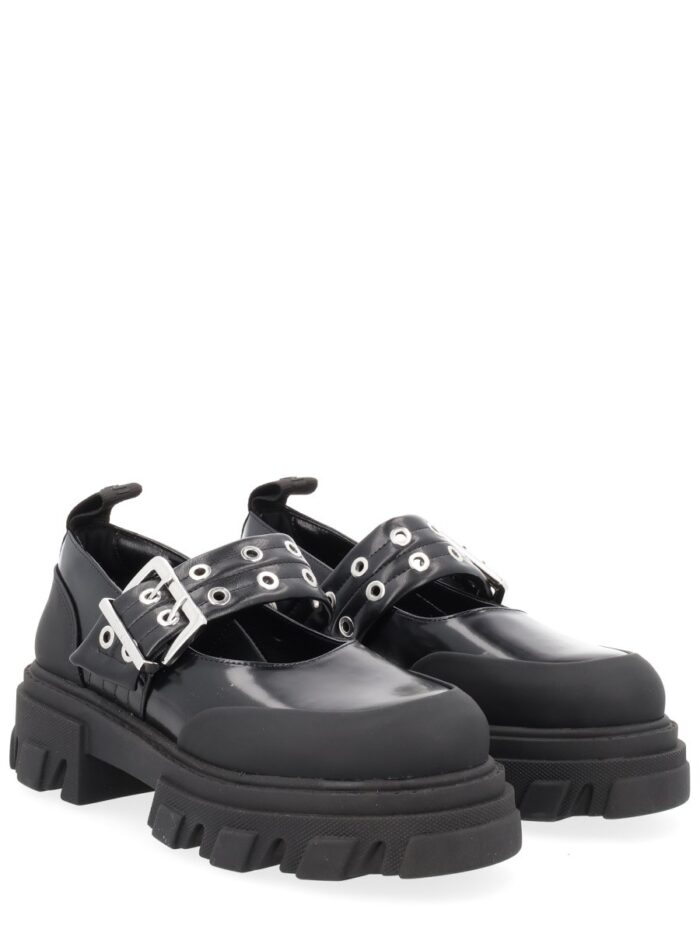 GANNI BALLERINA WITH LOGO BUCKLE