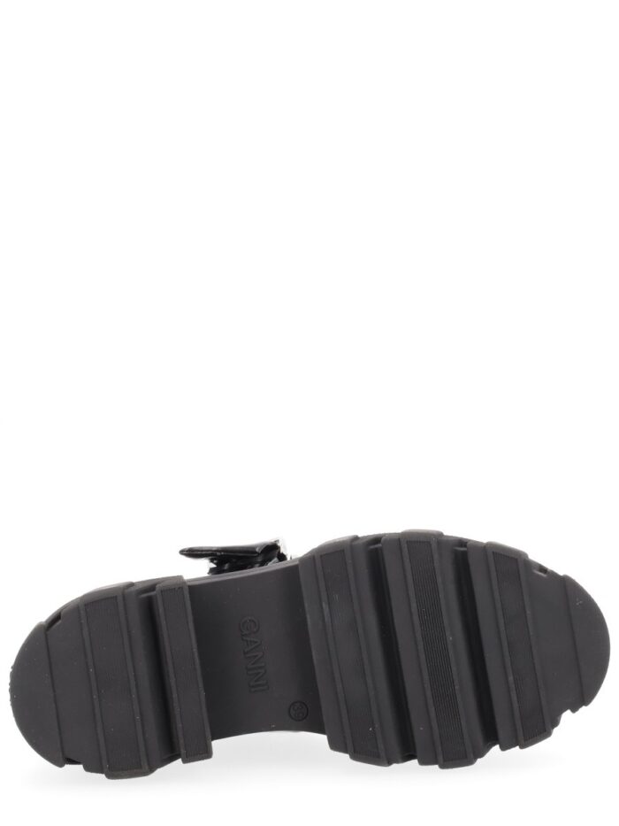 GANNI BALLERINA WITH LOGO BUCKLE