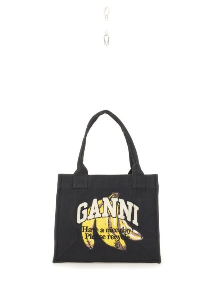 GANNI BANANA PRINT LARGE TOTE BAG