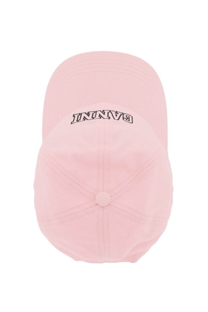 ganni baseball cap with logo embroidery GANNI Baseball Cap With Logo Embroidery