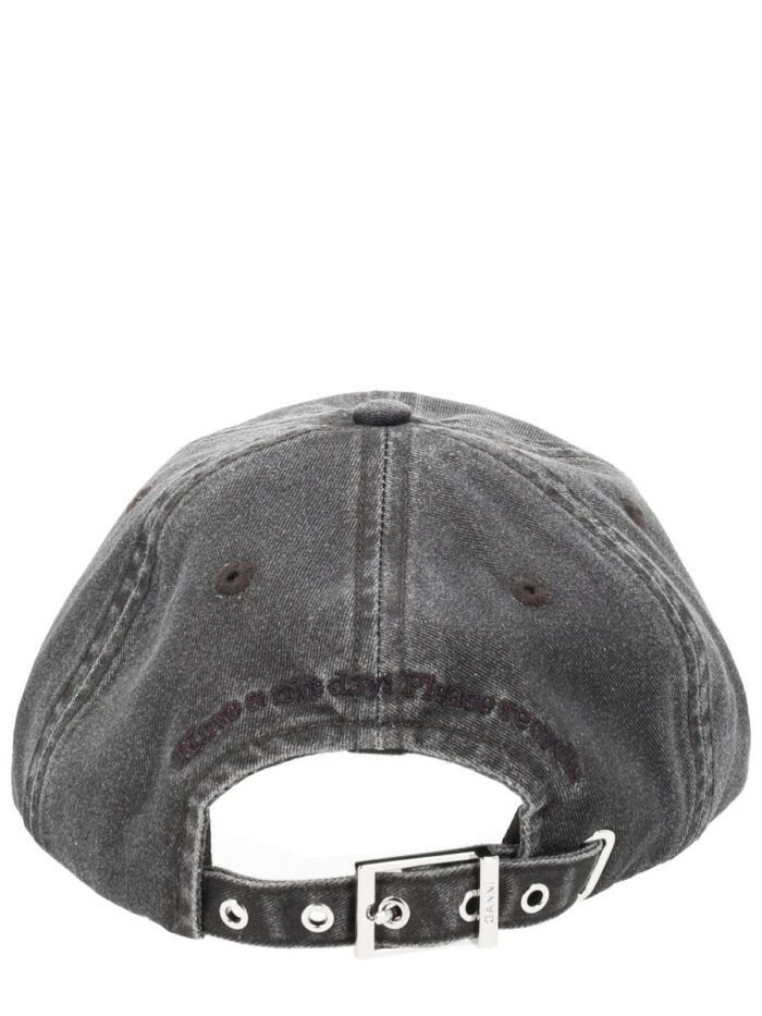 GANNI BASEBALL HAT WITH LOGO
