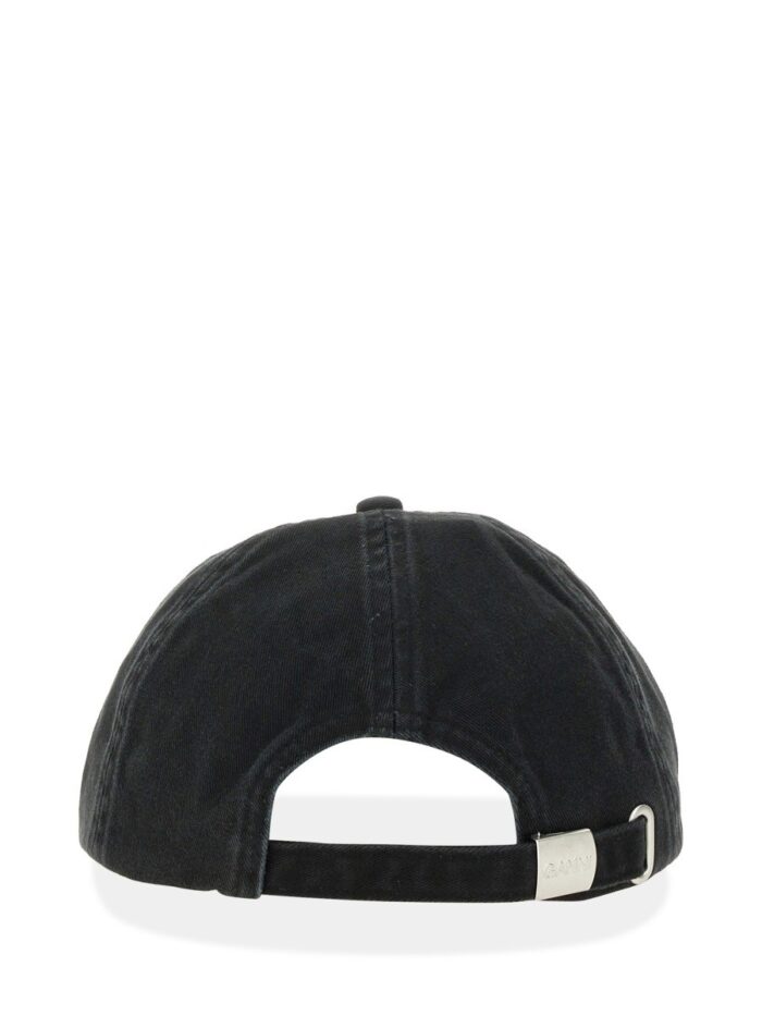 GANNI BASEBALL HAT WITH LOGO