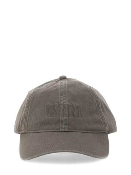 GANNI BASEBALL HAT WITH LOGO