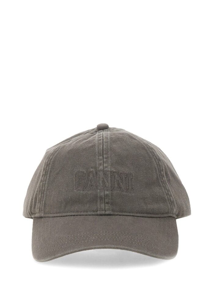 GANNI BASEBALL HAT WITH LOGO