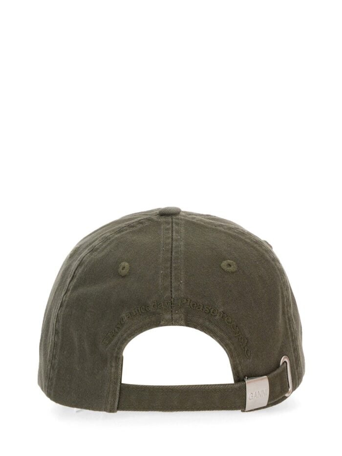 GANNI BASEBALL HAT WITH LOGO