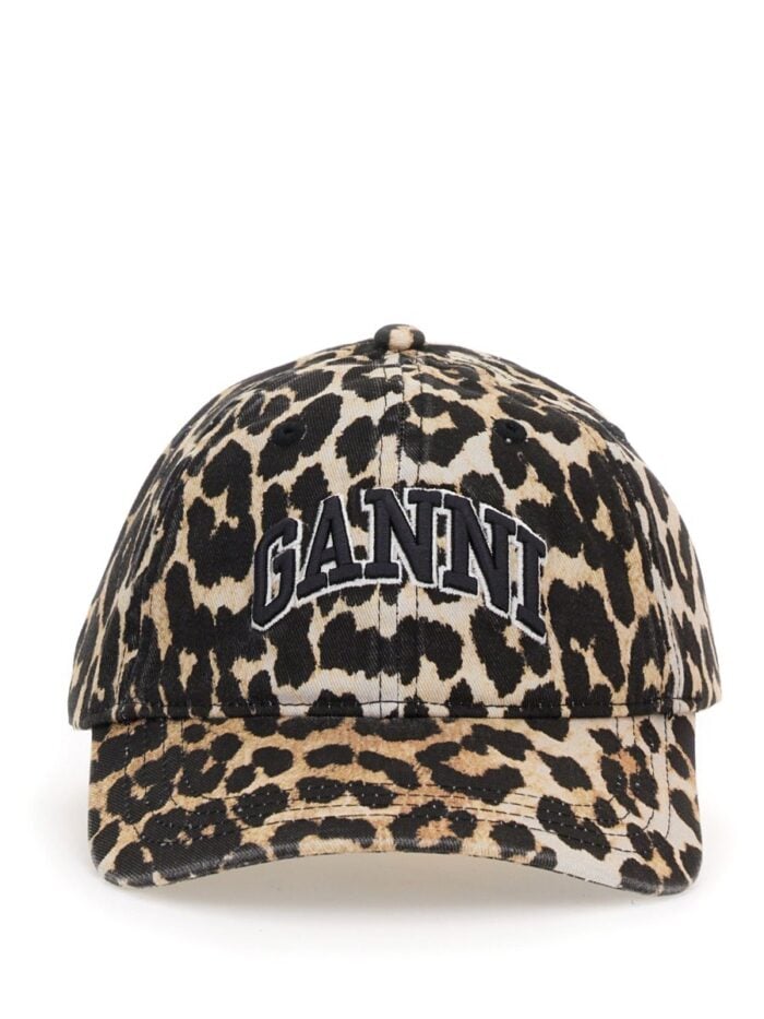 GANNI BASEBALL HAT WITH LOGO