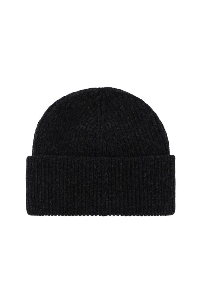 GANNI Beanie Hat With Logo Label