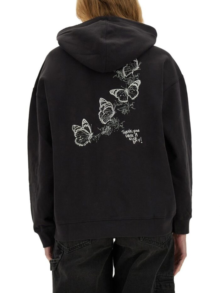 GANNI "BLACK ISOLI HEART" HOODIE