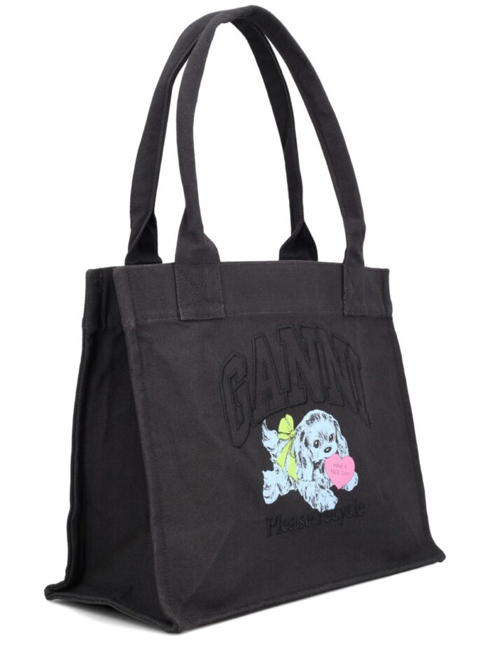 GANNI "BLACK PUPPY" TOTE BAG